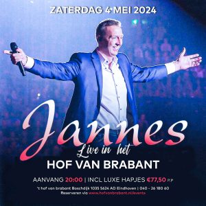 Jannes LIVE - 4 mei '24 - incl. luxe hapjes | Aanvang 20:00 uur